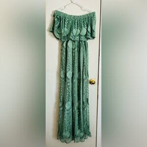 Daytrip Sage Green Embroidered Maxi Dress